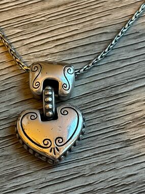 Brighton cafe au lait Silver Heart Pendant Necklace - Silver